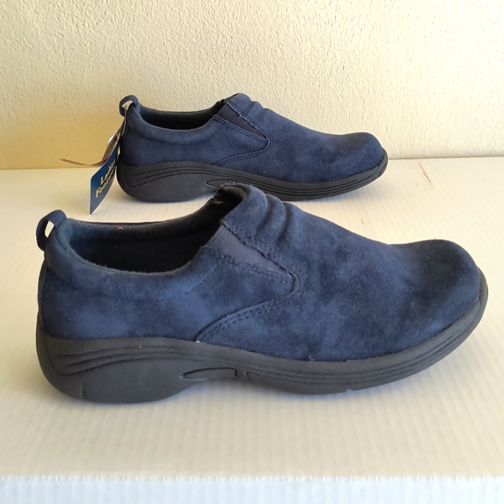 Slip On Loafers Shoe's Size 10 Navy Blue Suede Ladies Footwear